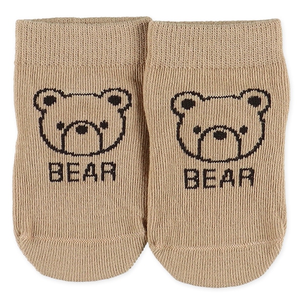 3足組新生児クルーソックス（線描きアニマル）