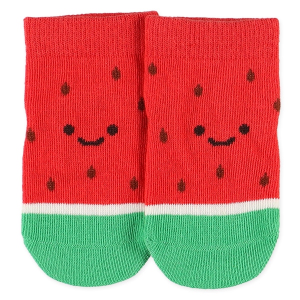 3足組新生児クルーソックス（フルーツ）