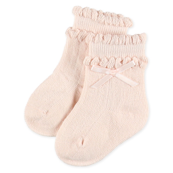 3足組新生児クルーソックス（リボン・チェリー・ハート）