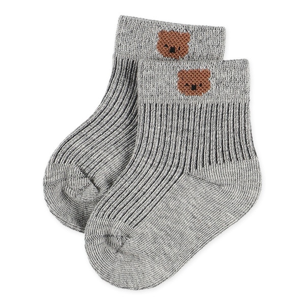 3足組新生児クルーソックス（くま）