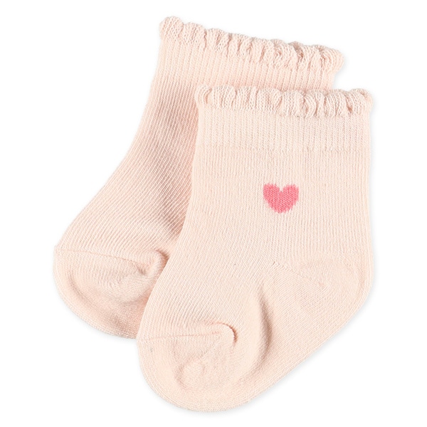 3足組新生児クルーソックス（ハート）