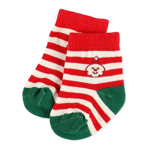 3足組新生児クルーソックス（クリスマス）