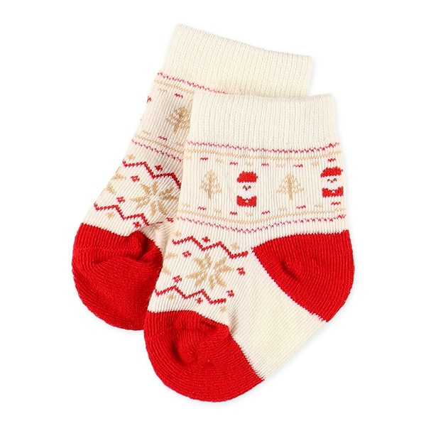 3足組新生児クルーソックス（クリスマス）