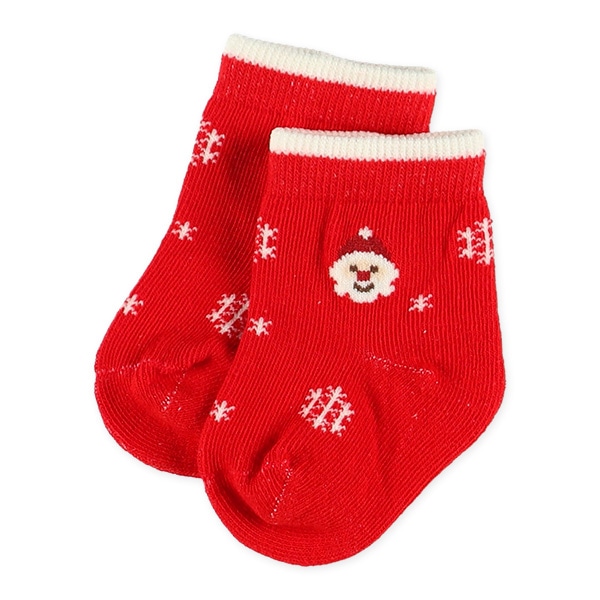 3足組新生児クルーソックス（クリスマス）