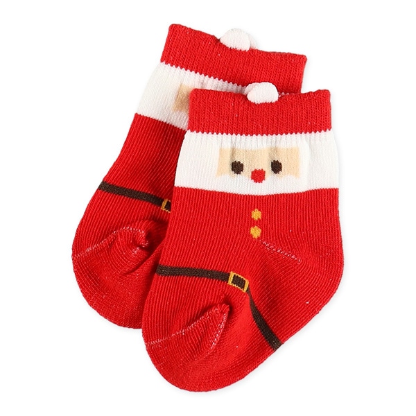 3足組新生児クルーソックス（クリスマス）
