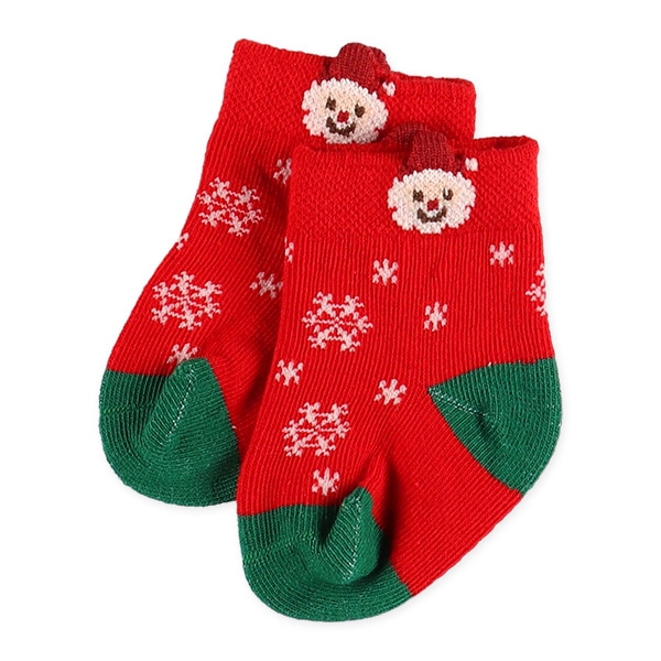 3足組新生児クルーソックス（クリスマス）