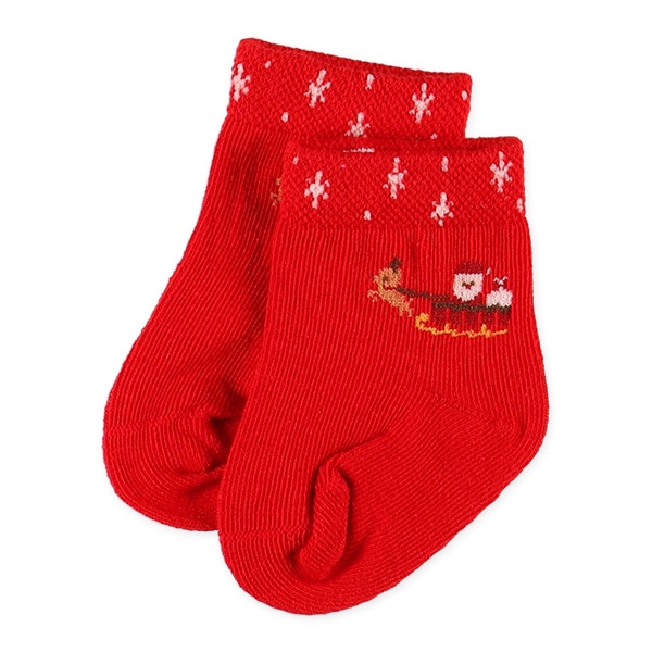 3足組新生児クルーソックス（クリスマス）