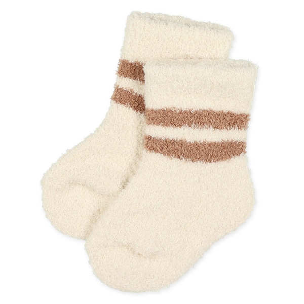 2足組新生児もこもこクルーソックス（2ライン）