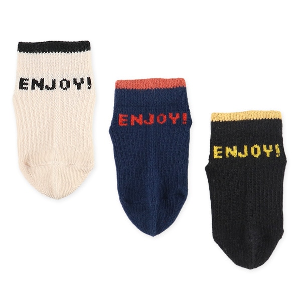 3足組ベビーローカットソックス（ロゴワッフル）