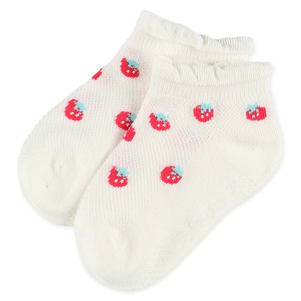 3足組ベビーローカットソックス（いちご）