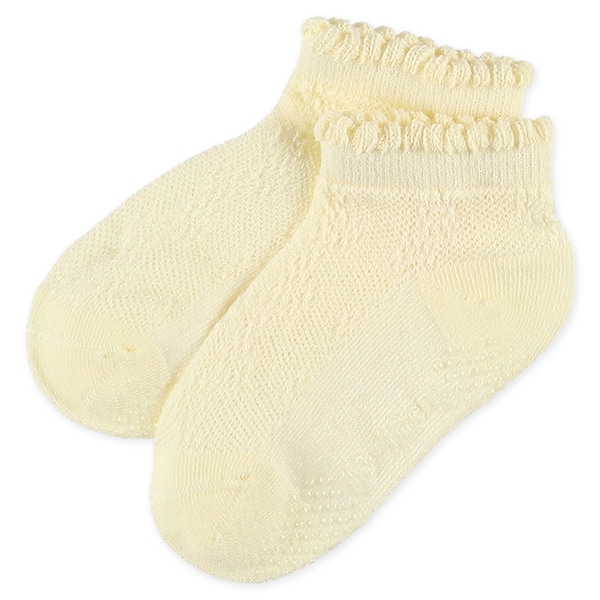 3足組ベビーローカットソックス（編み柄）
