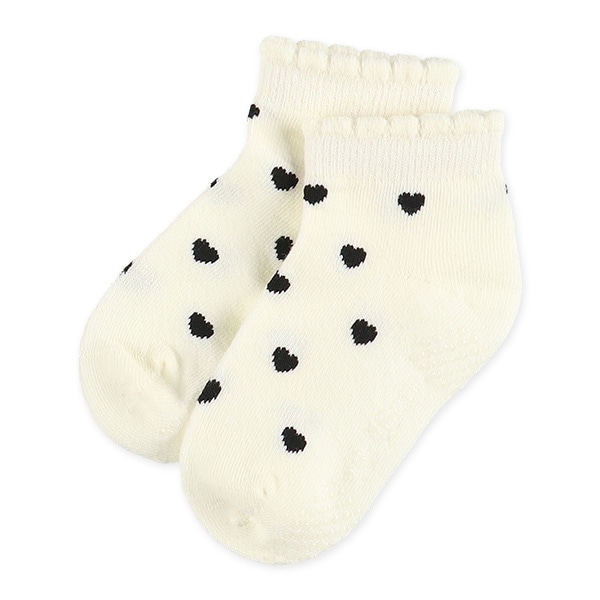 3足組ベビーローカットソックス（ハート）