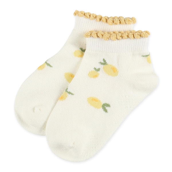 3足組ベビーローカットソックス（花フルーツ）