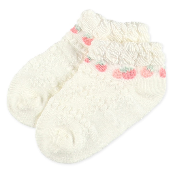3足組べビーローカットソックス（いちご）