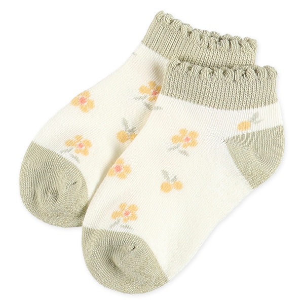 3足組べビーローカットソックス（小花）