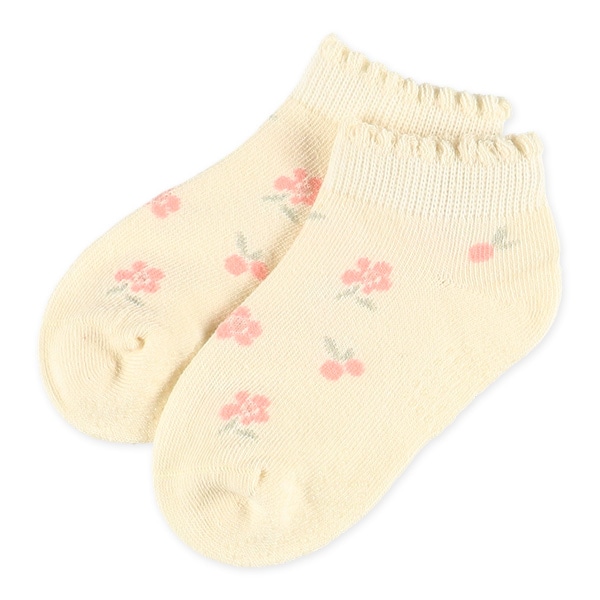 3足組べビーローカットソックス（小花）