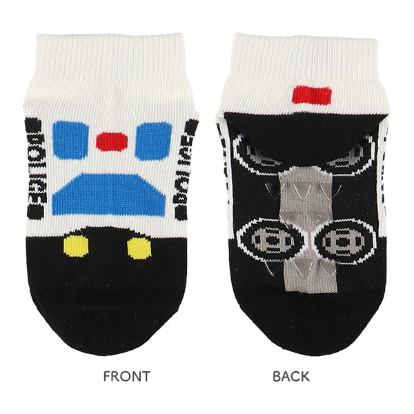 3足組ベビーローカットソックス（パトカー・電車・消防車）