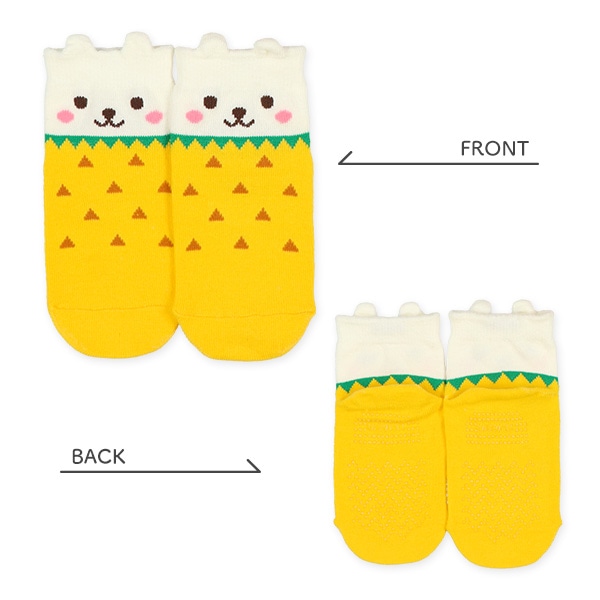 3足組ベビーローカットソックス（フルーツ立体・いっしょ）