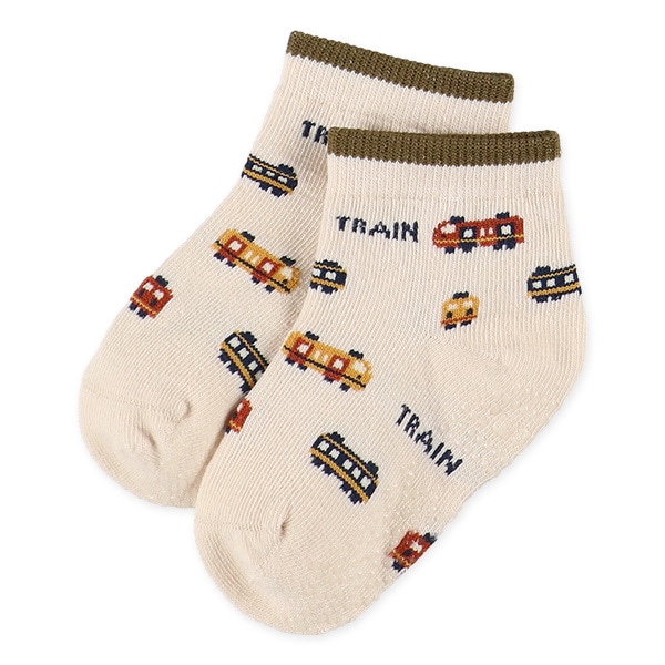3足組ベビーローカットソックス（くるま電車）