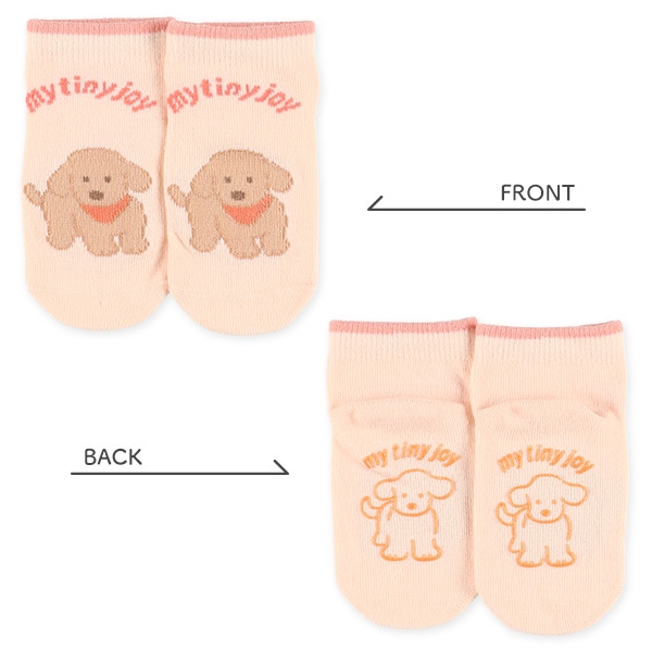 3足組ベビーローカットソックス（犬の滑り止め）