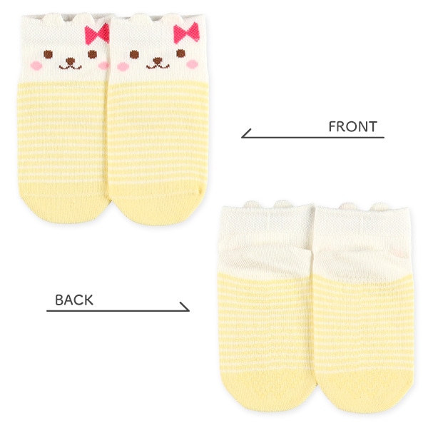 3足組ベビーローカットソックス（うさぎ耳）