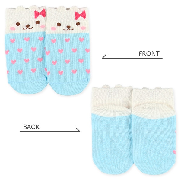 3足組ベビーローカットソックス（うさぎ耳）