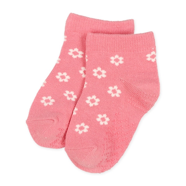 3足組ベビーローカットソックス（花柄ドット）