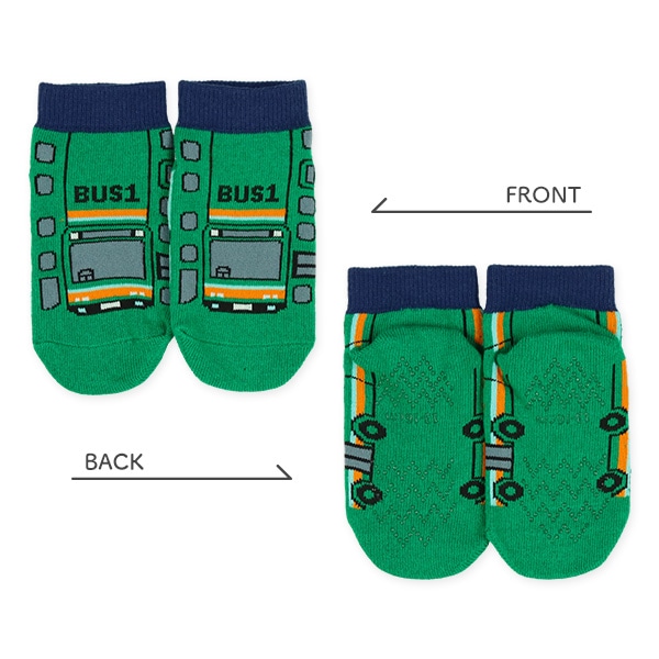 3足組ベビーローカットソックス（のりものフロント）