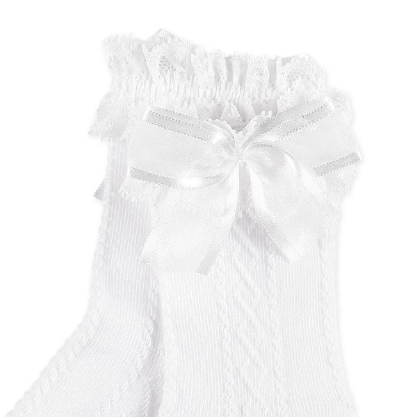 ベビークルーソックス（ホワイト・フロートレース）