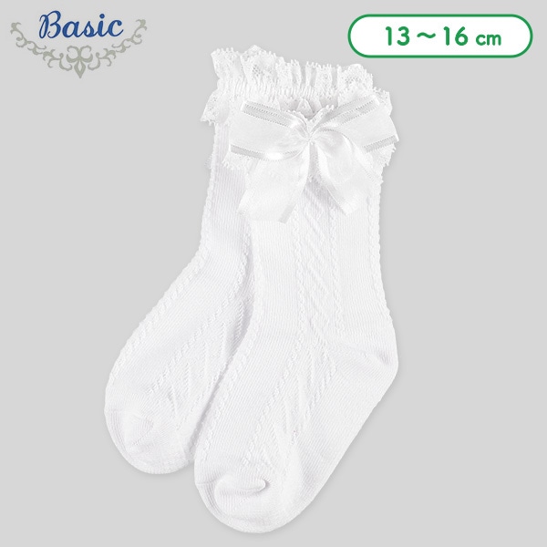 ベビークルーソックス(ホワイト・フロートレース)