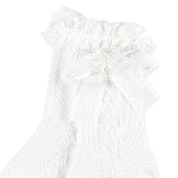 ベビークルーソックス（ホワイト・フロートレース）