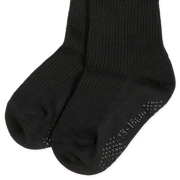 3足組ベビークルーソックス（リブブラック）