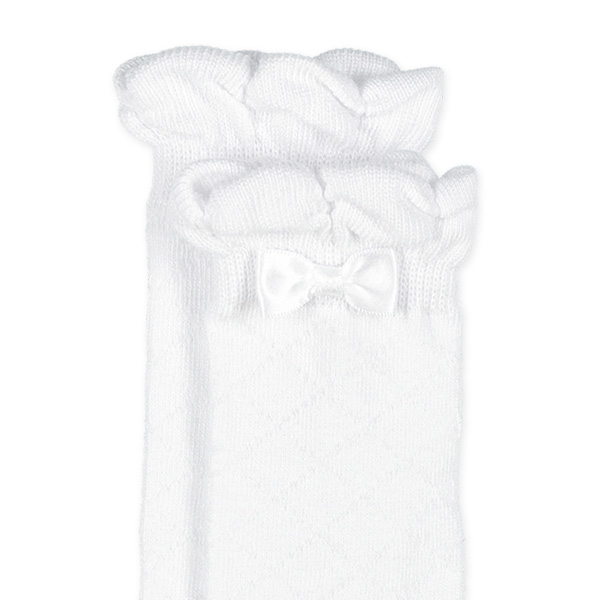 ベビーハイソックス（ホワイト・ダックピコット）