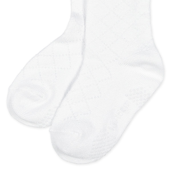 ベビーハイソックス（ホワイト・ダックピコット）