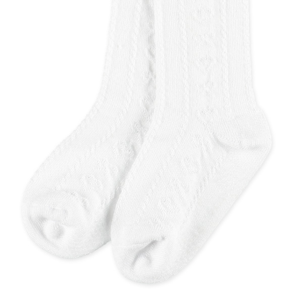 ベビーハイソックス（ホワイト・ハートリボンレース）