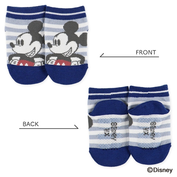3足組ベビーローカットソックス（ミッキーマウス）
