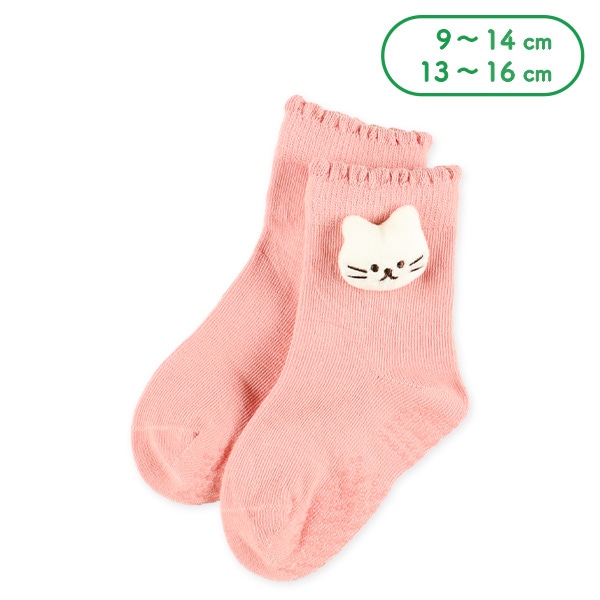 ぬいぐるみ付きベビーソックス（ねこ）