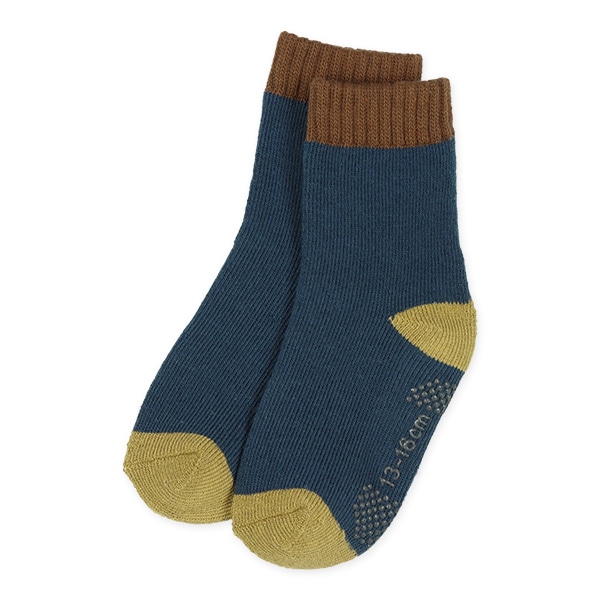 2足組あったかパイルベビークルーソックス（配色カラー）