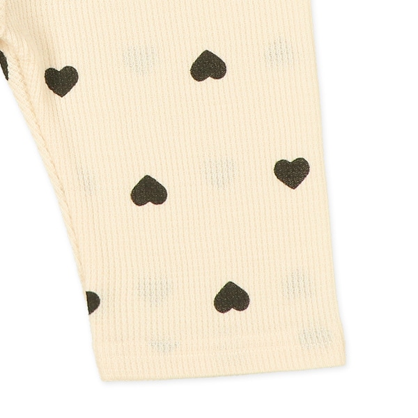 ベビー5分丈スパッツ（ワッフル・ブラックハート）