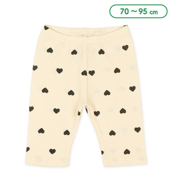 ベビー5分丈スパッツ（ワッフル・ブラックハート）
