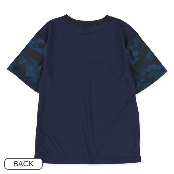 胸切り替え迷彩柄半袖Tシャツ＆ハーフパンツセット