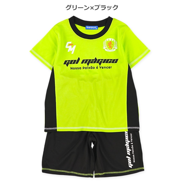 メッシュ胸ロゴエンブレム半袖Tシャツ＆ハーフパンツセット