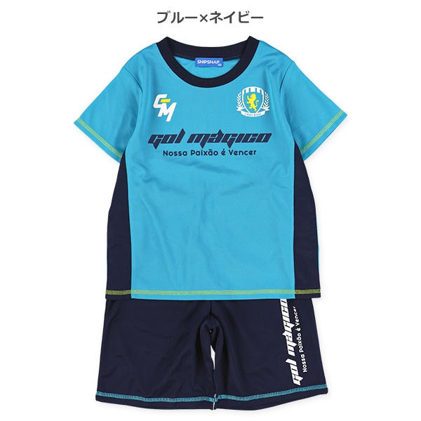 メッシュ胸ロゴエンブレム半袖Tシャツ＆ハーフパンツセット