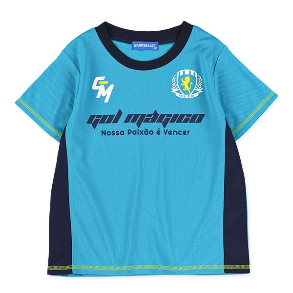 メッシュ胸ロゴエンブレム半袖Tシャツ＆ハーフパンツセット