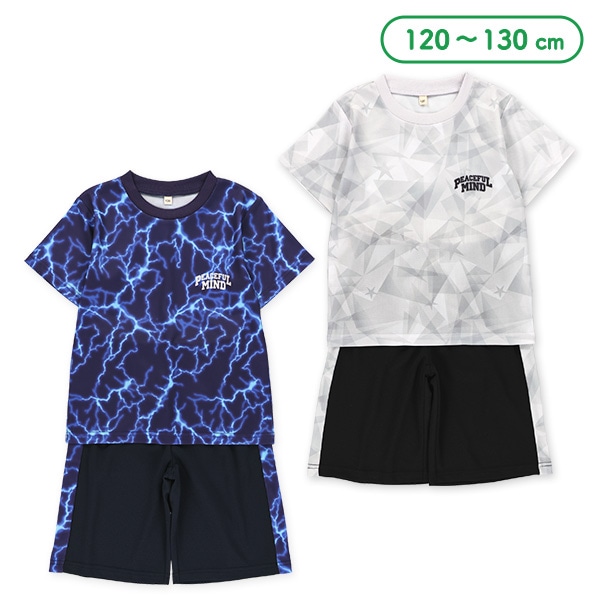 総柄ブリスター半袖Tシャツ＆ハーフパンツセット