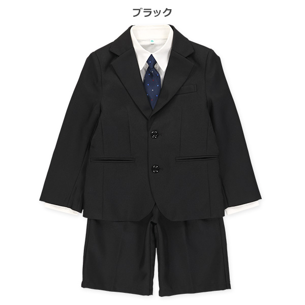 ブラックツイル2ボタンフォーマルスーツ（ドット柄ネクタイ）