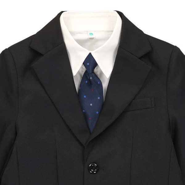 ブラックツイル2ボタンフォーマルスーツ（ドット柄ネクタイ）