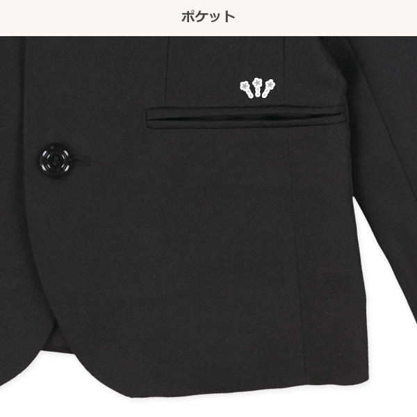 ブラックツイル2ボタンフォーマルスーツ（ドット柄ネクタイ）