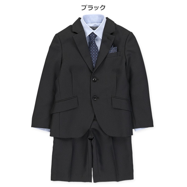 ストライプ2ボタンネクタイ・チーフ付きフォーマルスーツ