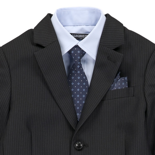 ストライプ2ボタンネクタイ・チーフ付きフォーマルスーツ